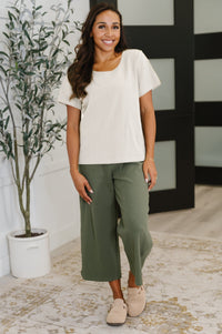 Thyme Boxy Tee in Cream Womens Ave Shops 