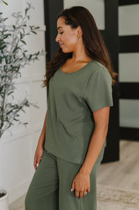 Thyme Boxy Tee in Dusty Pine Womens Ave Shops 