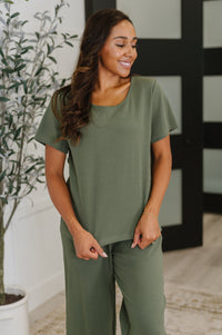 Thyme Boxy Tee in Dusty Pine Womens Ave Shops 