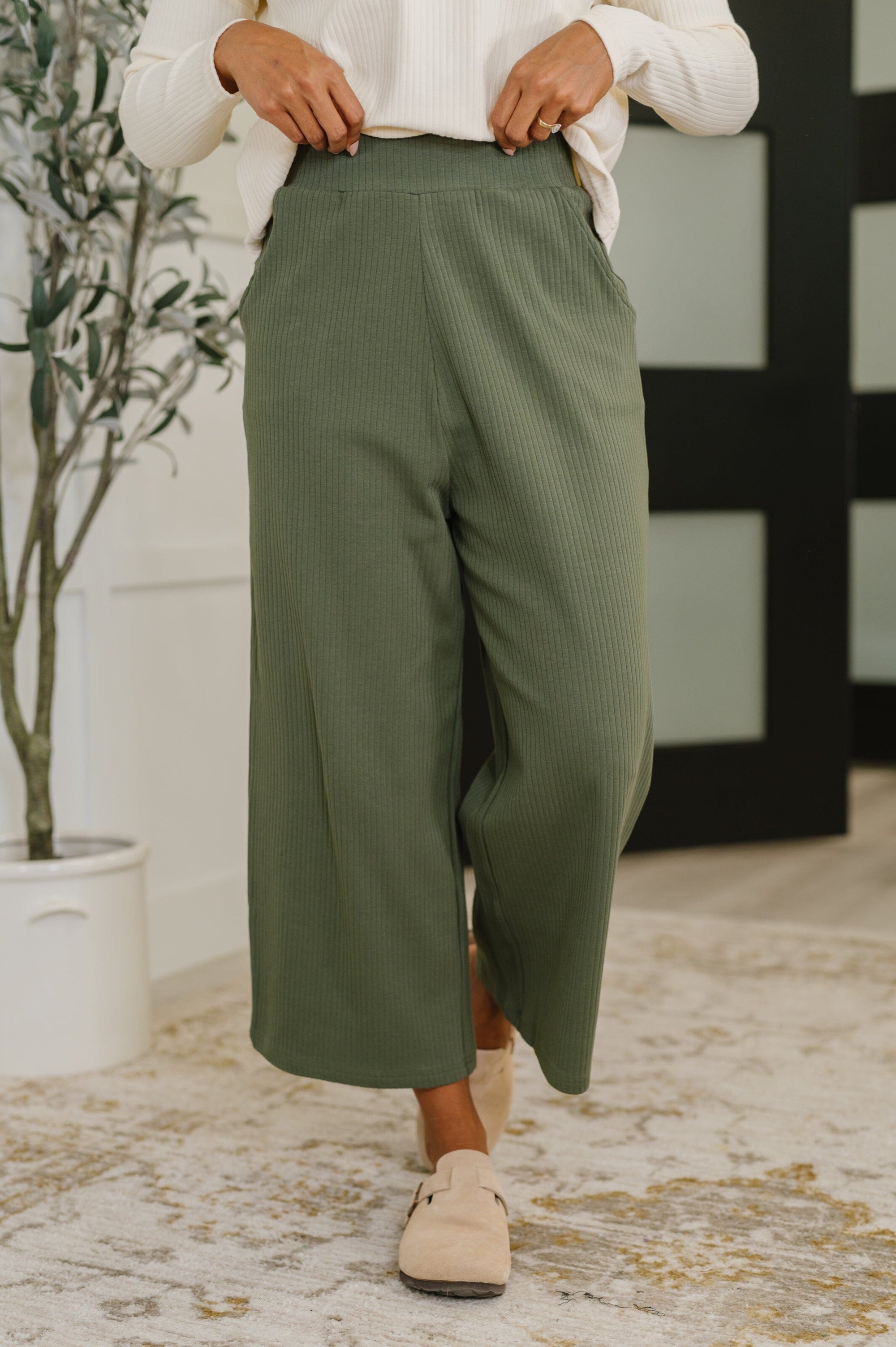Thyme Culottes in Dusty Pine Womens Ave Shops 