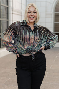 Too Glitz to Glam Button Up Shirt Womens Ave Shops 