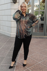 Too Glitz to Glam Button Up Shirt Womens Ave Shops 