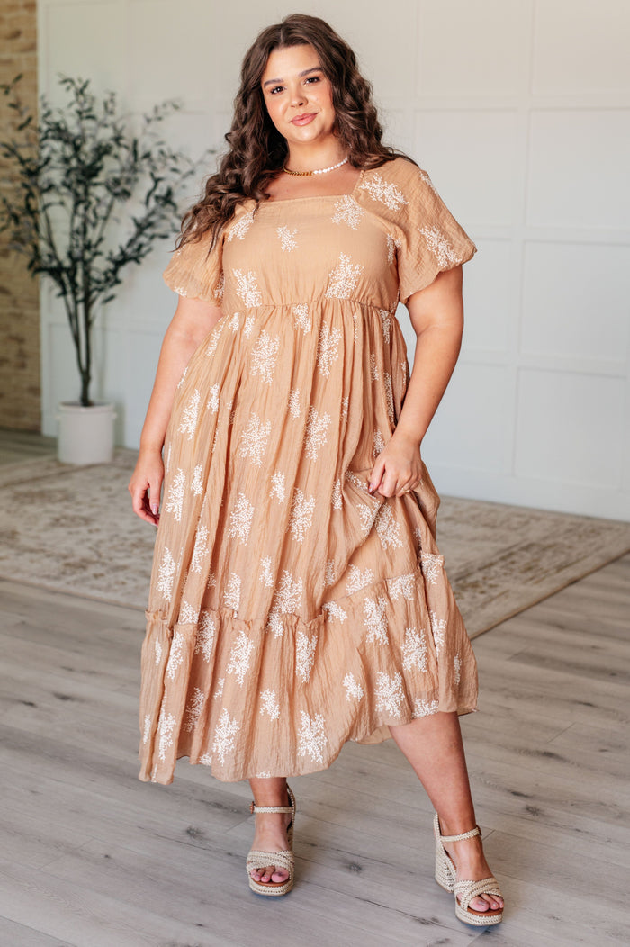 Trusting My Intuition Balloon Sleeve Dress in Camel Dresses Ave Shops 