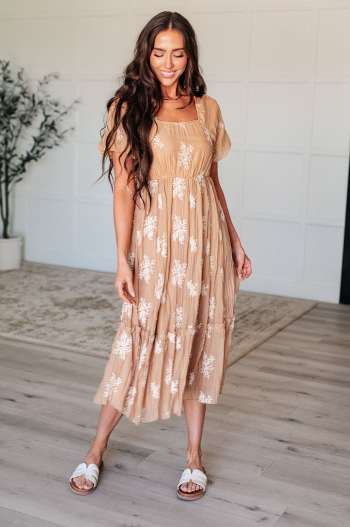Trusting My Intuition Balloon Sleeve Dress in Camel Dresses Ave Shops 