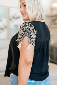 Try Again Embroidered Top Womens Ave Shops 