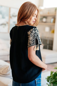 Try Again Embroidered Top Womens Ave Shops 