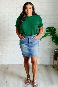 Uptown Crew T-Shirt in Green Womens Ave Shops 