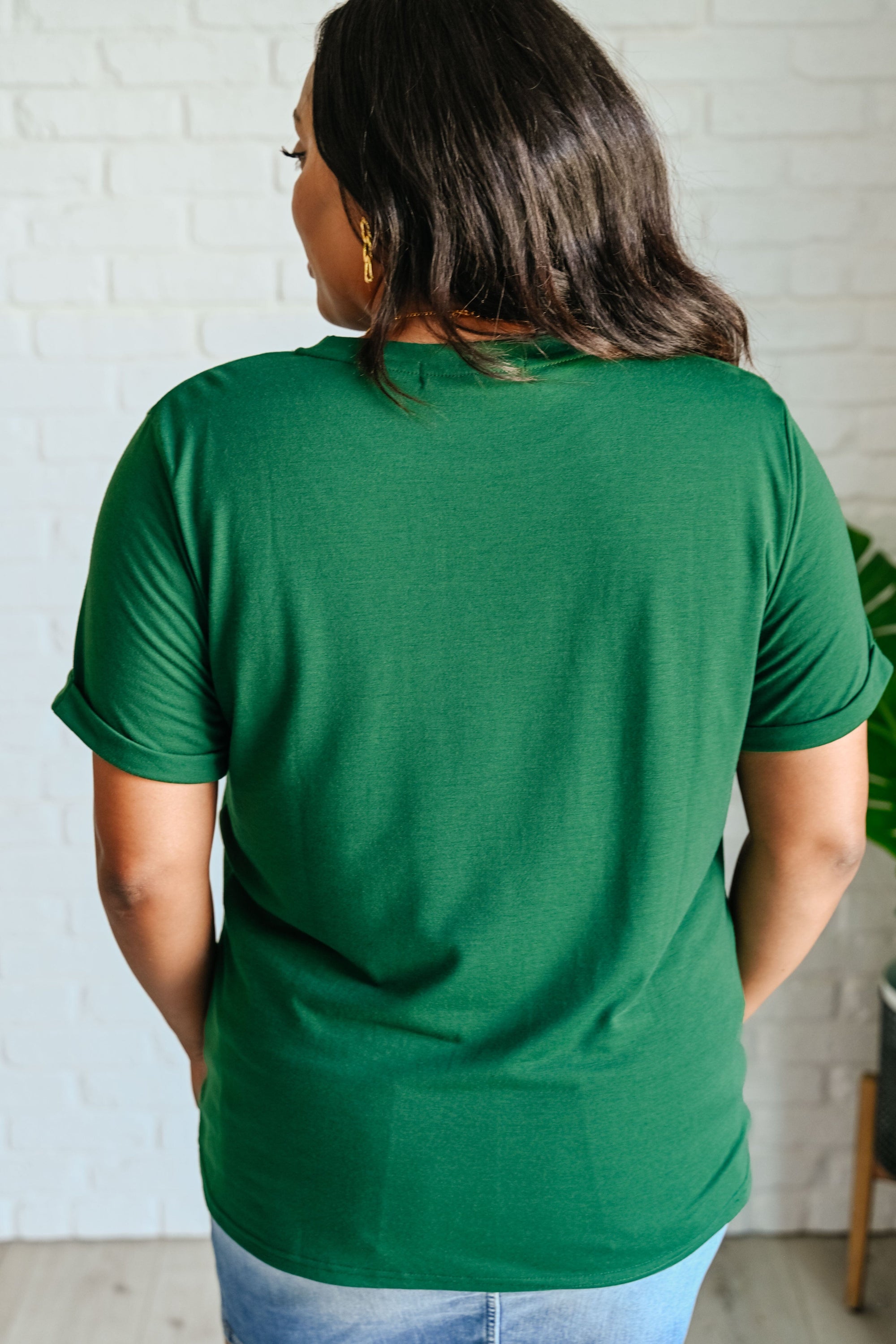 Uptown Crew T-Shirt in Green Womens Ave Shops 