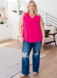 Uptown Girl Tie Detail Sleeveless Blouse Tops Ave Shops 
