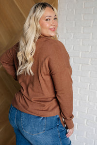 V-Neck Front Seam Sweater in Deep Camel Tops Ave Shops 