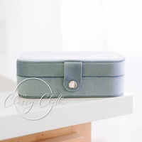 Velvet Jewelry Case - Dusty Blue jewelry case The Classy Cloth 