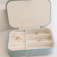 Velvet Jewelry Case - Dusty Blue jewelry case The Classy Cloth 