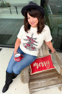 Vintage Tree w/ Glitter Bows Shirts & Tops Prickly Pear 