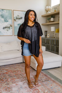Warm Days, Cool Nights Top in Black Tops Ave Shops 
