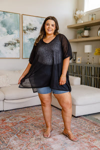 Warm Days, Cool Nights Top in Black Tops Ave Shops 