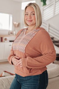 Wave Hello Mixed Print Hoodie Tops Ave Shops 