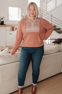 Wave Hello Mixed Print Hoodie Tops Ave Shops 