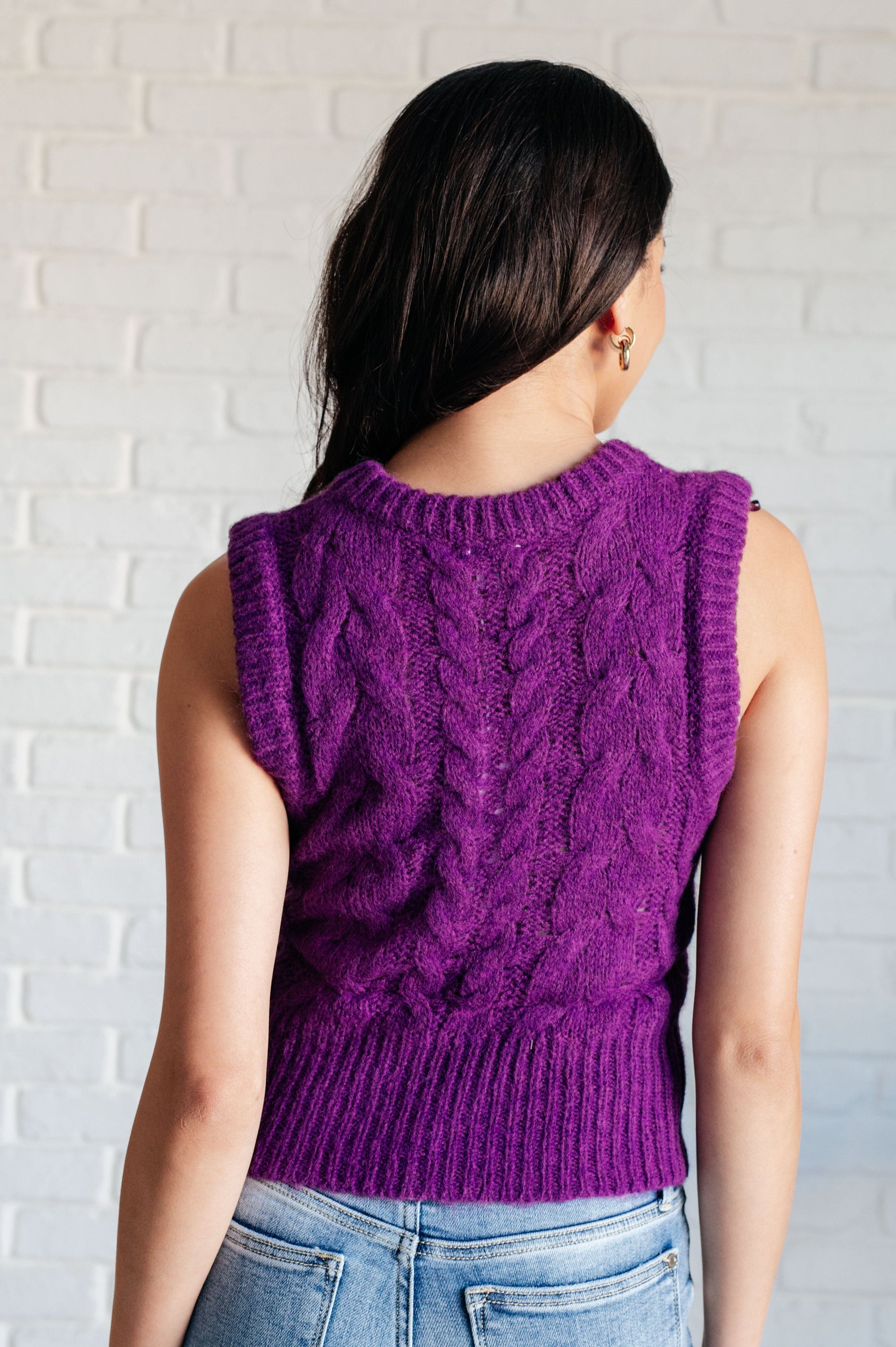 What's On Your Mind Cable Knit Vest Tops Ave Shops 