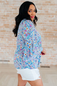 Willow Bell Sleeve Top in Retro Ditsy Floral Tops Ave Shops 