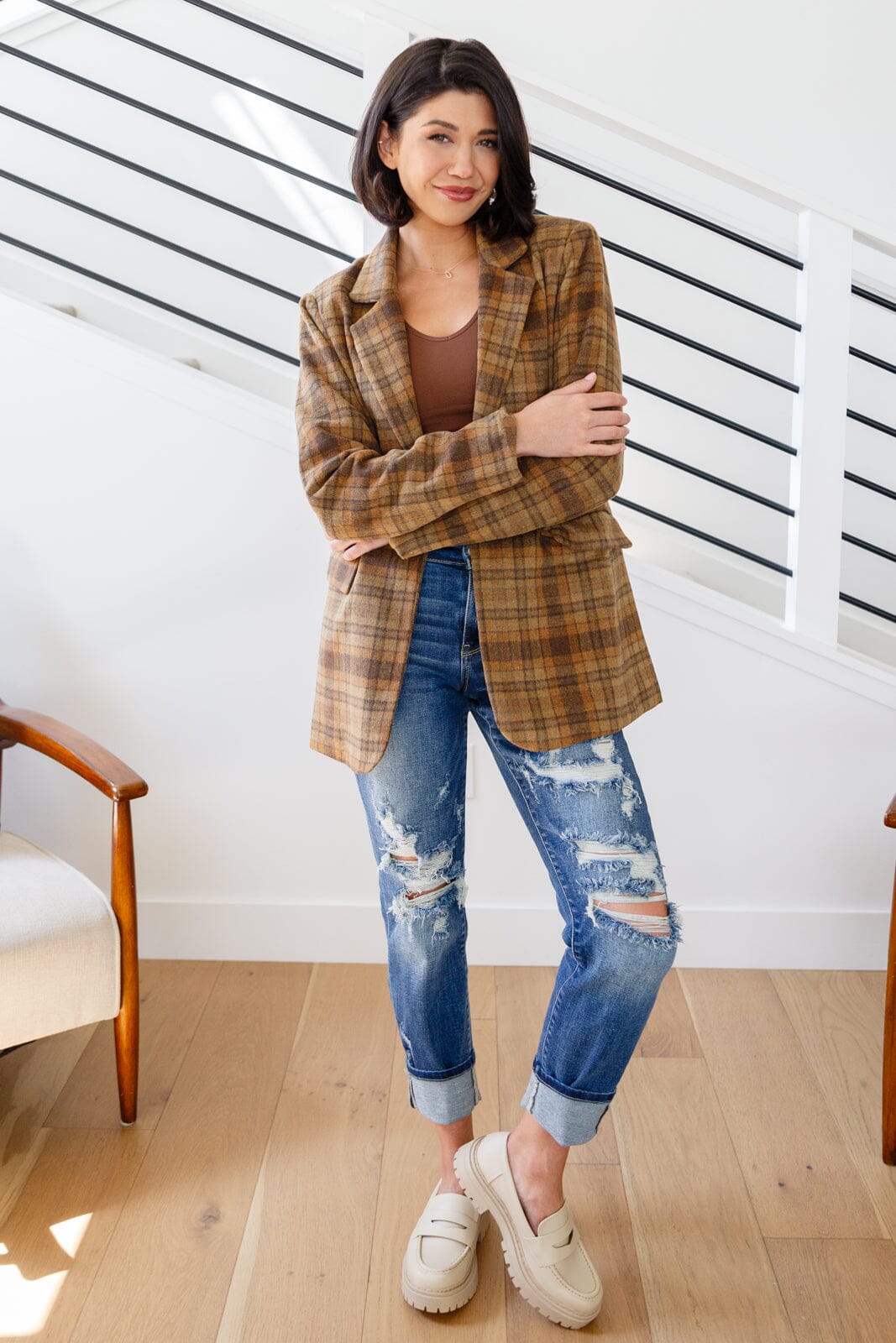 World Class Plaid Blazer Layers Ave Shops 