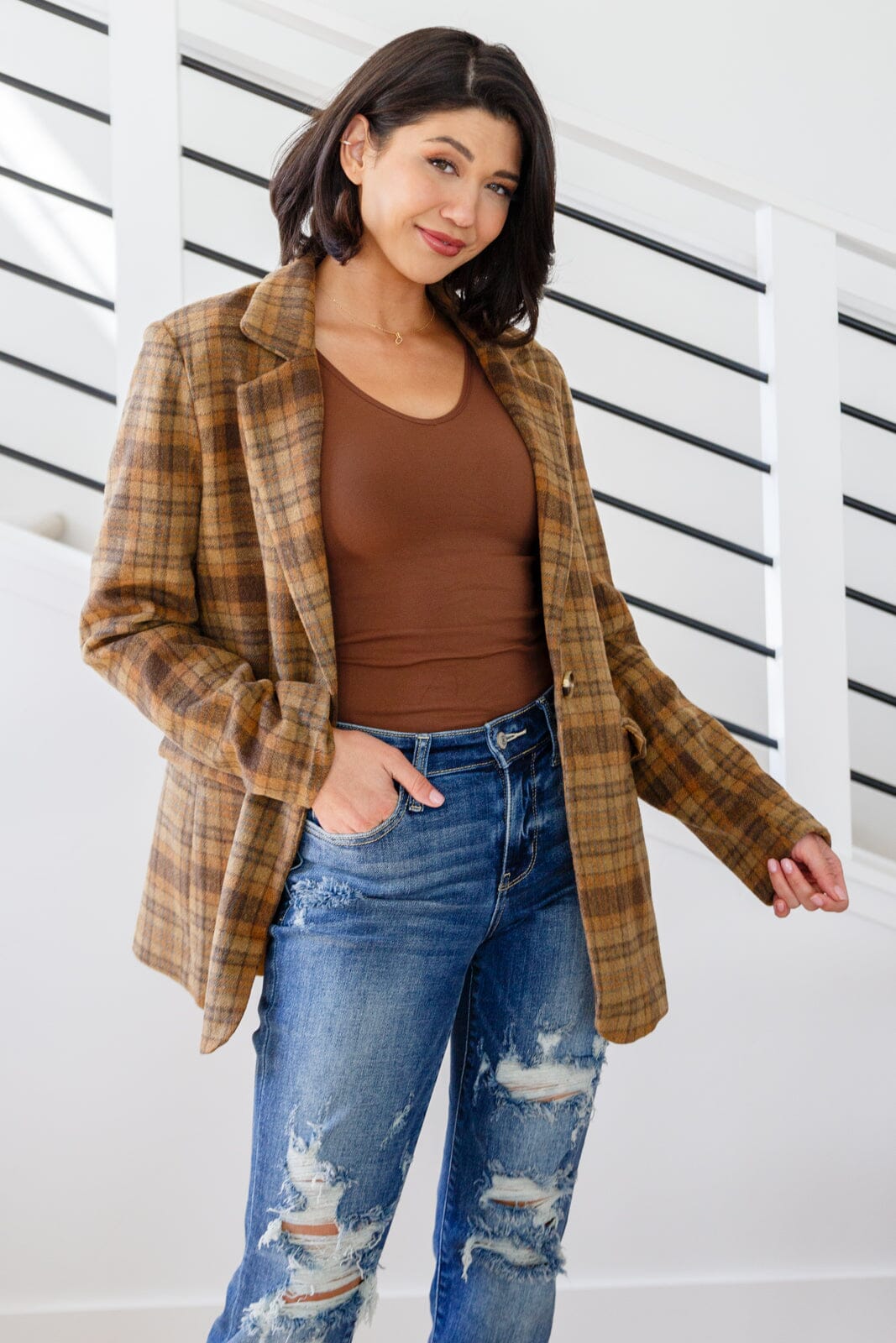 World Class Plaid Blazer Layers Ave Shops 