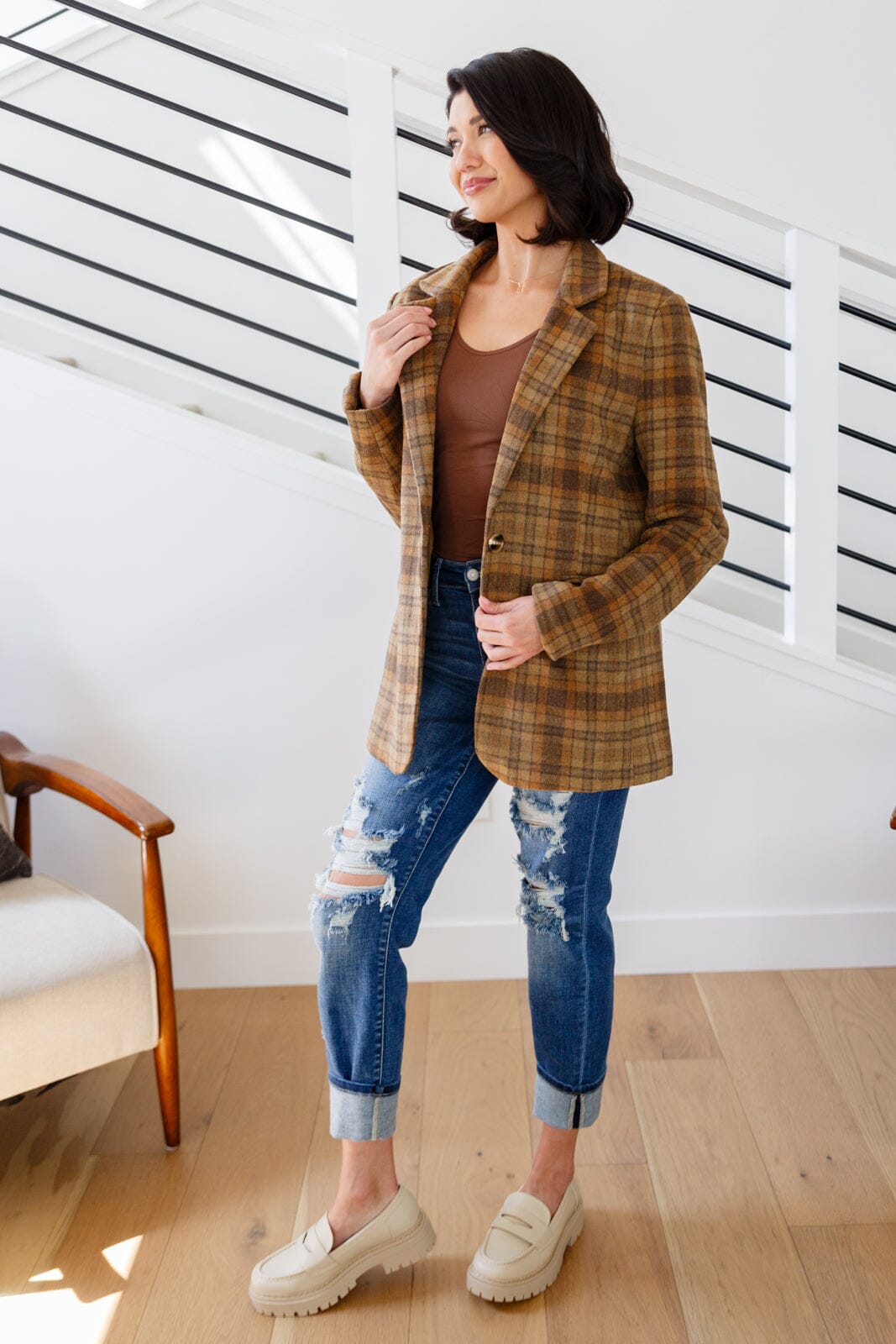 World Class Plaid Blazer Layers Ave Shops 
