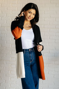 Writer's Block Color Block Open Front Cardigan Layers Ave Shops 