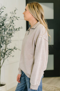 You Should Know Half Zip Pullover in Ash Mocha Womens Ave Shops 