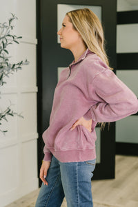 You Should Know Half Zip Pullover in Light Rose Womens Ave Shops 