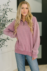 You Should Know Half Zip Pullover in Light Rose Womens Ave Shops 