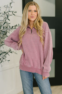 You Should Know Half Zip Pullover in Light Rose Womens Ave Shops 