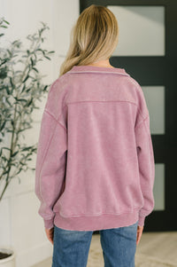 You Should Know Half Zip Pullover in Light Rose Womens Ave Shops 