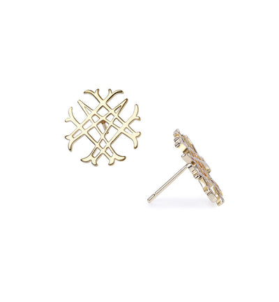 Natalie Wood Designs Logo Stud Earrings In Gold ShopLavishTX