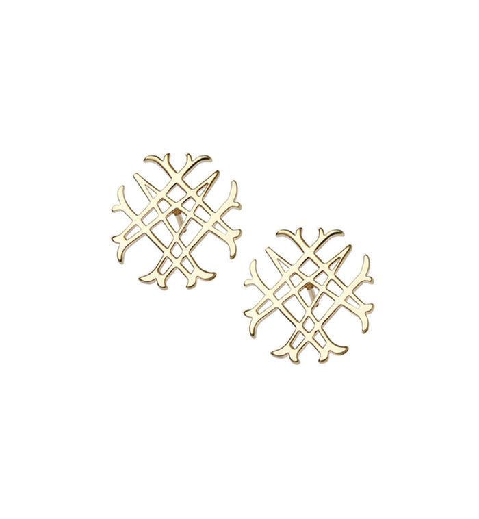 Natalie Wood Designs Logo Stud Earrings In Gold ShopLavishTX 