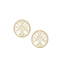 Natalie Wood Designs Circle Logo Studs In Gold ShopLavishTX 
