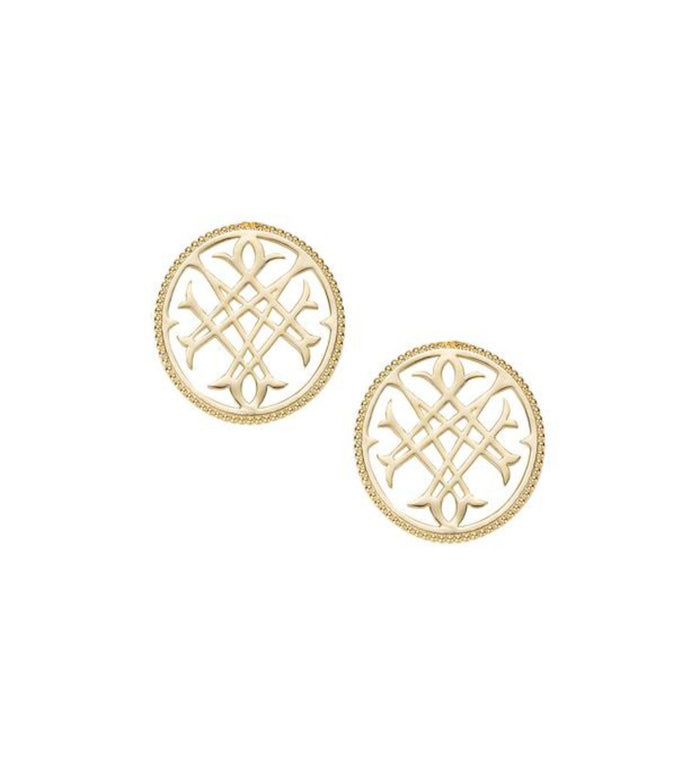 Natalie Wood Designs Circle Logo Studs In Gold ShopLavishTX 