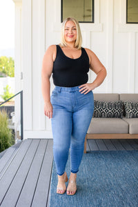 Amanda High Rise Pull on Release Hem Skinny Jeans Womens Ave Shops 