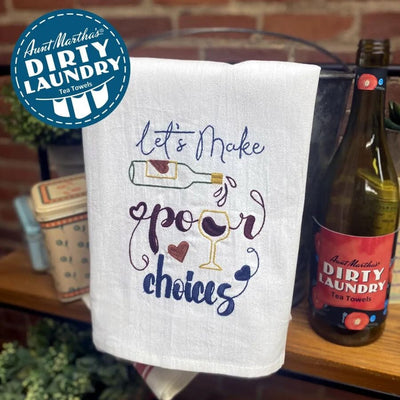 Aunt Martha's Dirty Laundry Tea Towel - Make Pour Choices kitchen towels Colonial Patterns