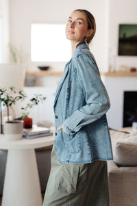 Business Brunch Denim Blazer Womens Ave Shops 