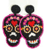 Camel Threads Beaded Black Skull Earrings Seasonal