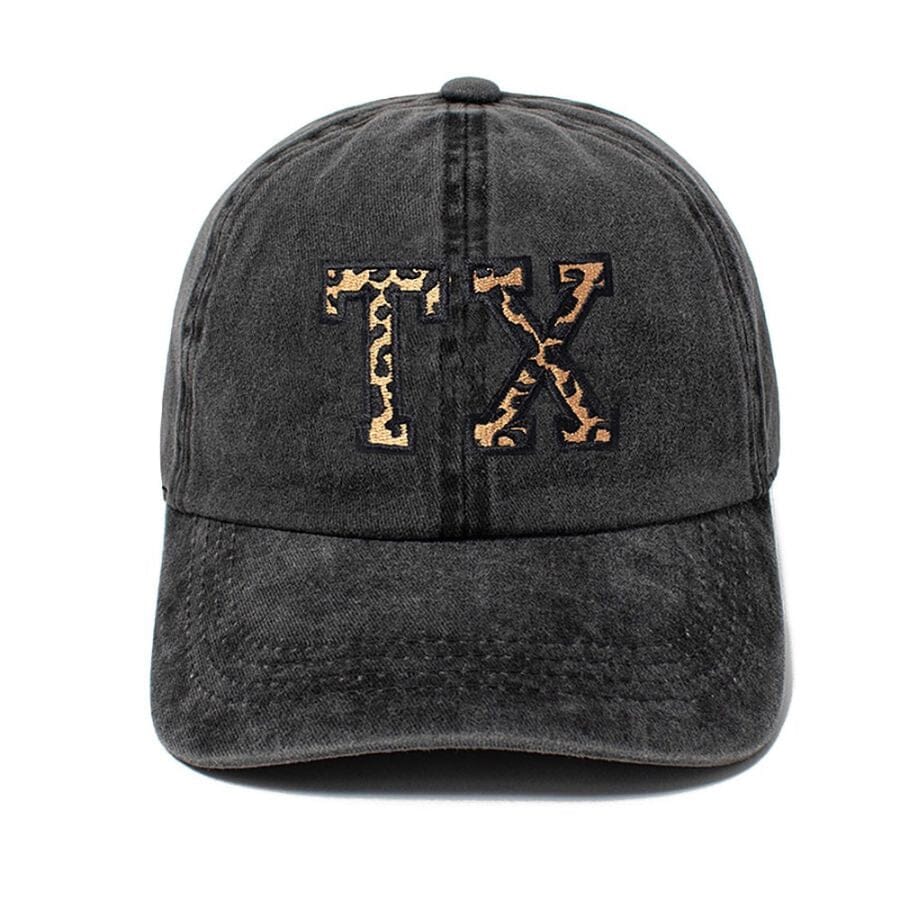 Charcoal Animal Print Texas Baseball Cap Hat Judson & Co 
