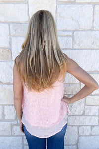 Feather Fringe Double Layer Sleeveless Top Top Umgee 
