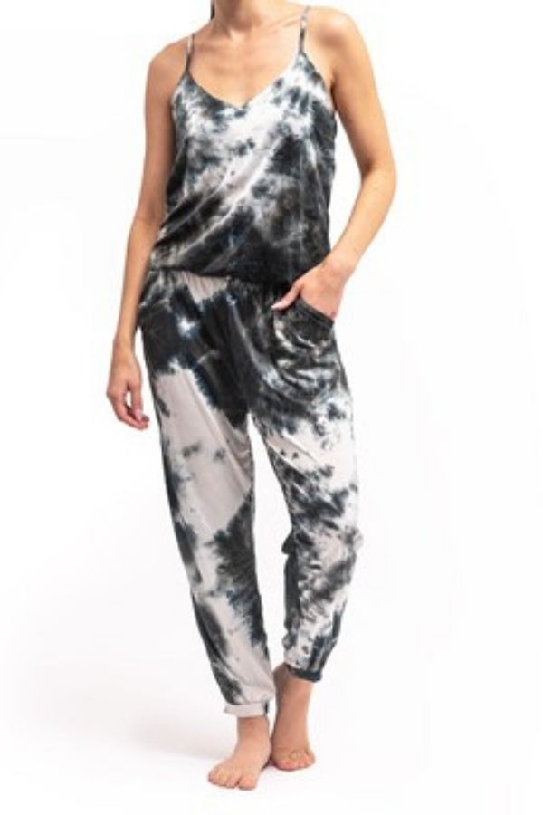 Hello Mello Black Dyes the Limit Jumpsuit NEW 
