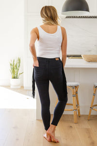 Hilary Side Fringe Skinny Jegging In Black Womens Ave Shops 
