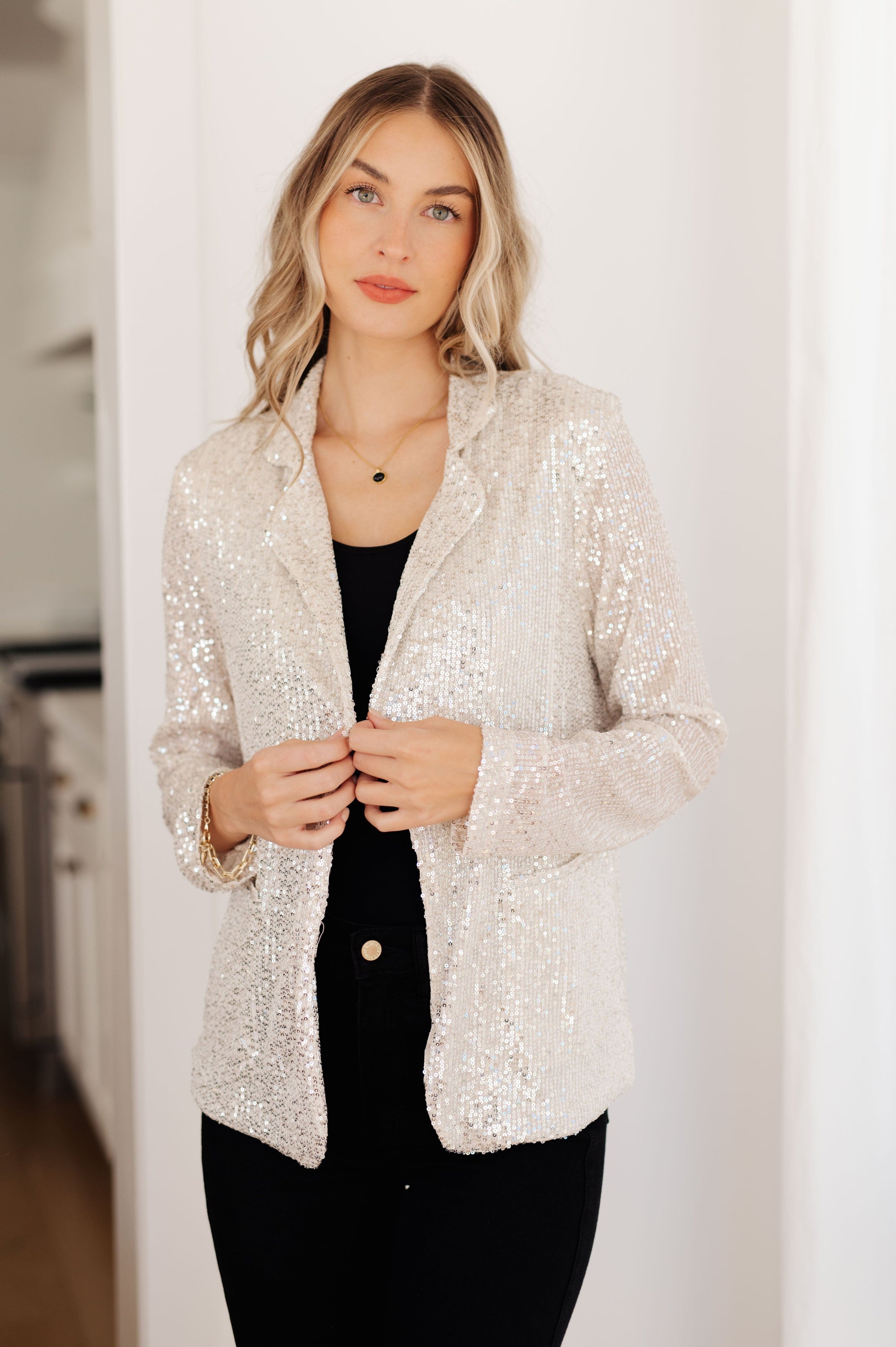 I Know You're Busy Sequin Blazer Womens Ave Shops 