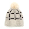 Ivory Soft Knit Beanie With Metallic Accents And Pom Hat Judson & Co