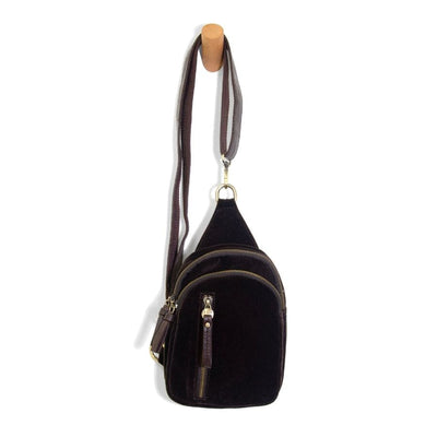 Joy Susan Espresso Velvet Skyler Sling handbags Joy Susan