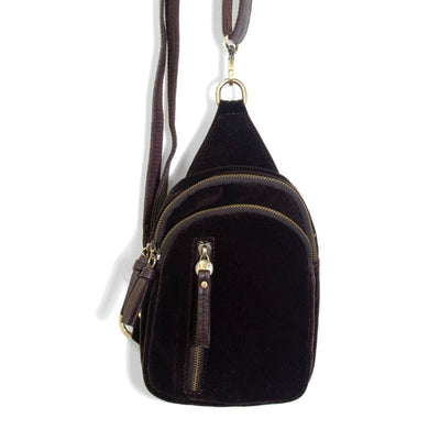 Joy Susan Espresso Velvet Skyler Sling handbags Joy Susan