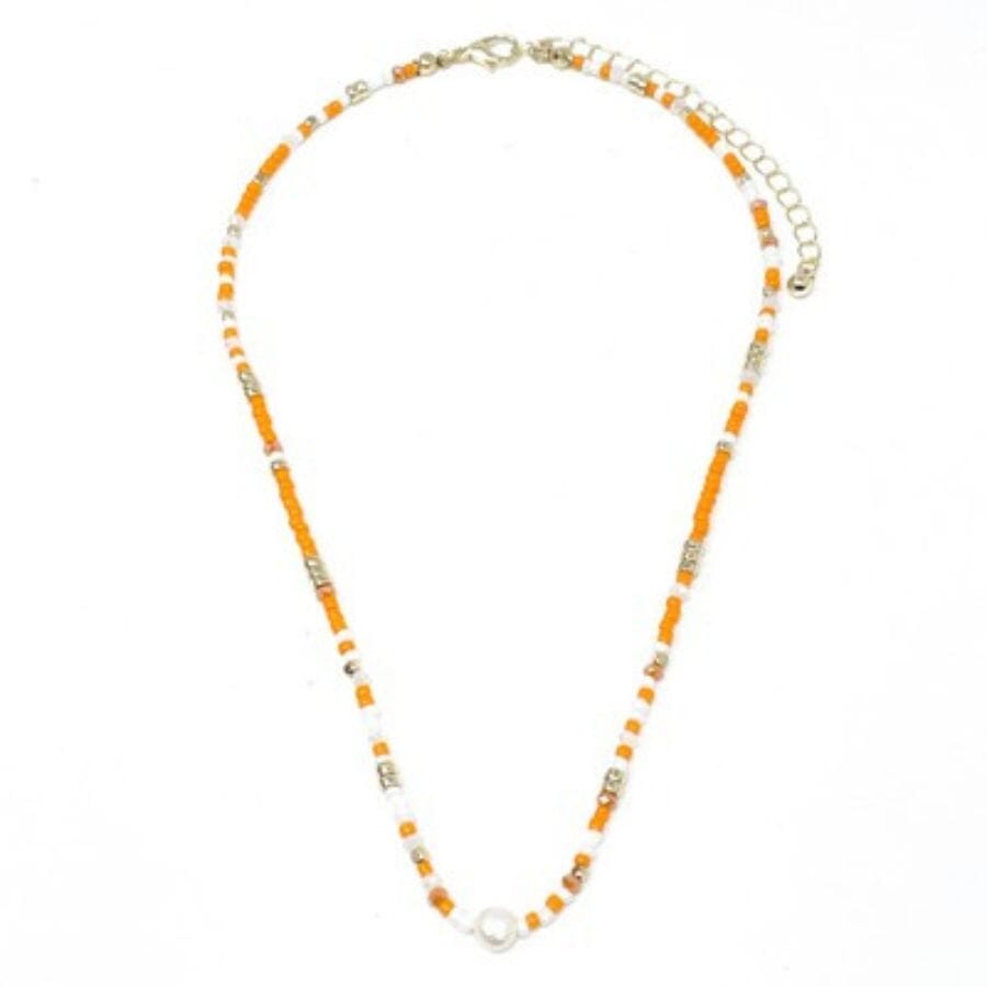 Meghan Browne Coach Orange and White Necklace Necklace Meghan Browne 