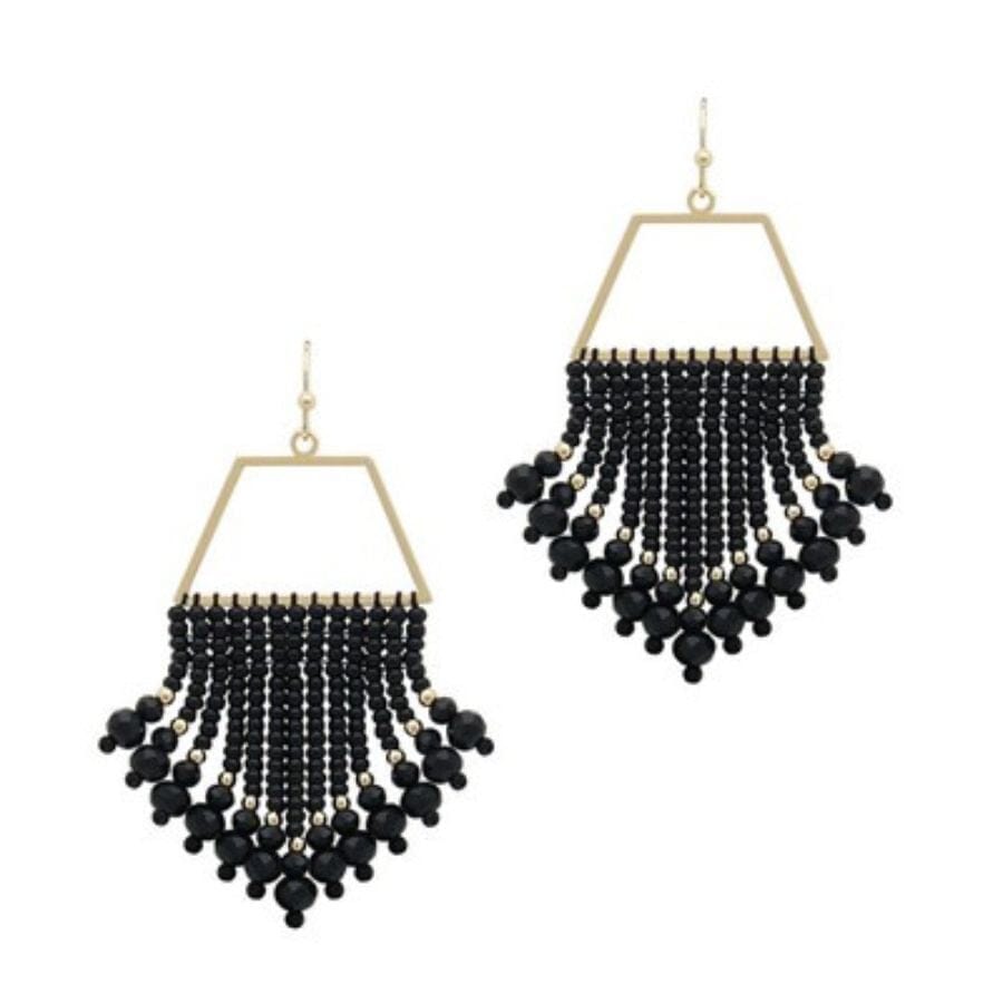 Meghan Browne Raffia Black Earrings Earrings Meghan Browne 